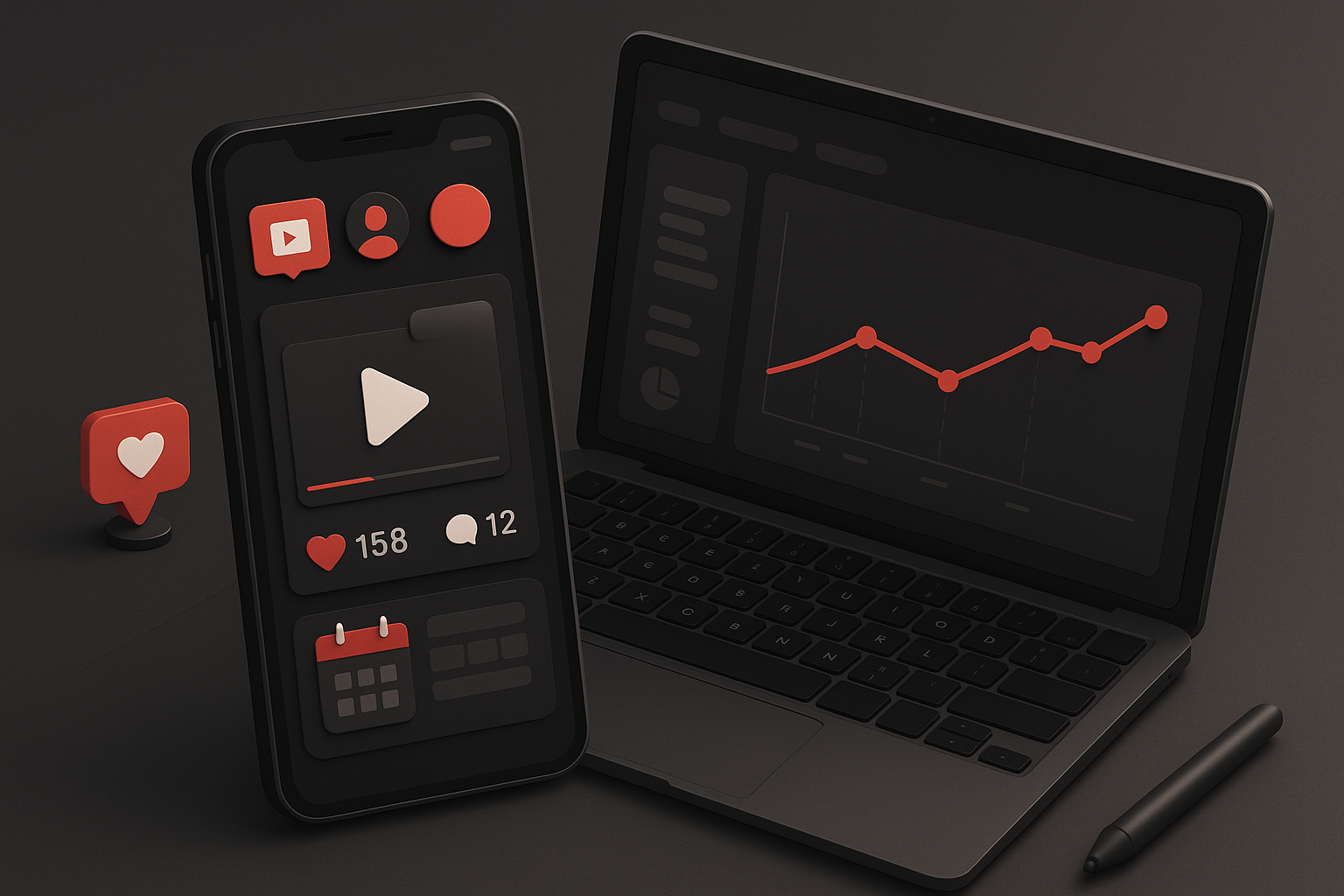 Social media management with content creation and analytics